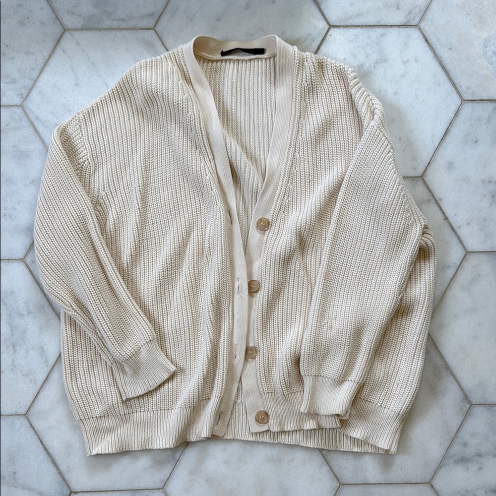 Cream Cotton Cocoon Cardigan